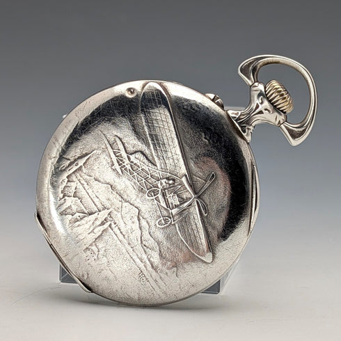 Circa 1900 Antique Lagrange Pocket Watch 800 Silver Case Open Face Works Well